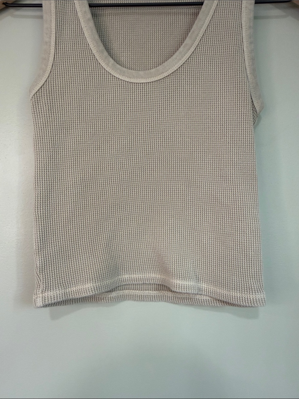Madewell Neutral Waffle Knit Tank Top — Light Beige XXS - Picture 3 of 7
